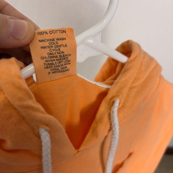 The Black Dog Orange Hooded Long Sleeve Top Women's Size Medium - Picture 10 of 10